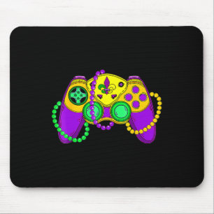 Retro Video Game Controller Hat Mardi Gras Gaming Mouse Pad