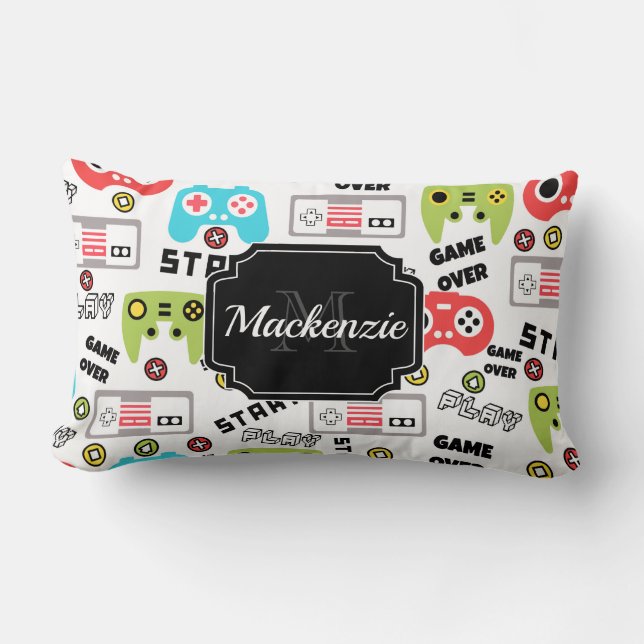 Retro Video Game Lumbar Cushion (Front)