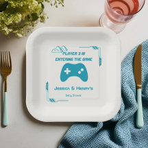 Retro Video Game Player 3 Gaming Baby Shower