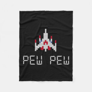 Retro Video Game Ship 1 Fleece Blanket