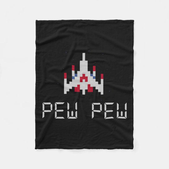 Retro Video Game Ship 1  Fleece Blanket (Front)