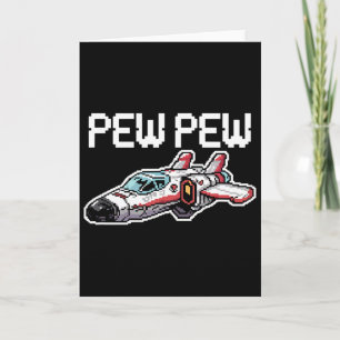 Retro Video Game Ship Arcade Funny Nostalgia Gamer Card