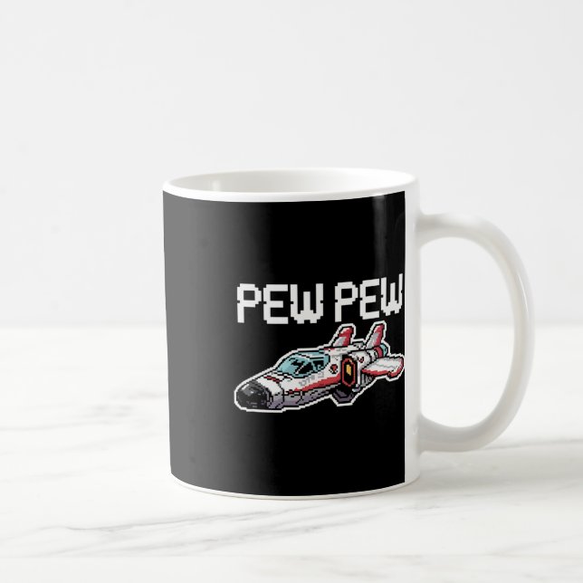 Retro Video Game Ship Arcade Funny Nostalgia Gamer Coffee Mug (Right)