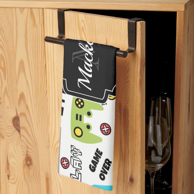 Retro Video Game Tea Towel (Thirds Fold)