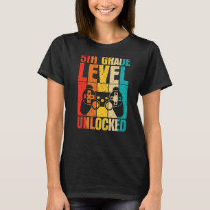 Retro Video Gamer 5th Grade Level Unlocked Back To T-Shirt