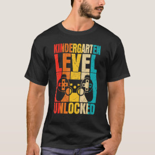 Retro Video Gamer Kindergarten Level Unlocked Back T-Shirt