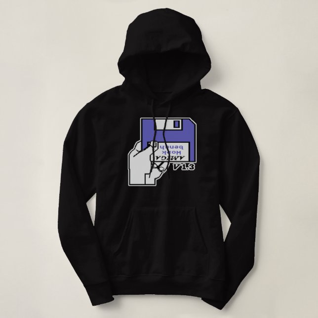 Retro Video Games Commodore Amiga Workbench Insert Hoodie (Design Front)