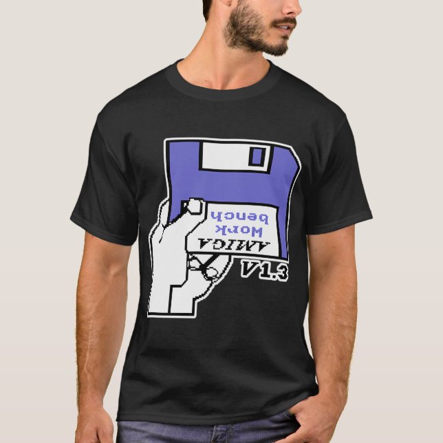 Retro Video Games Commodore Amiga Workbench Insert T-Shirt (Front)
