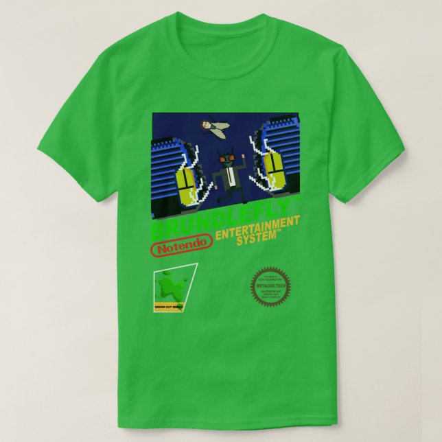 Retro Video Games Nintendo NES Cover Art Brundlefl T-Shirt (Design Front)