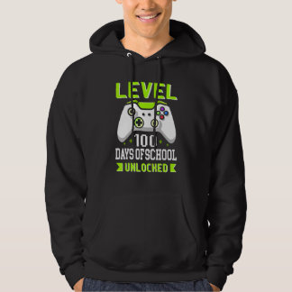 Retro video gaming boy gaming Apparel 100 days Of  Hoodie