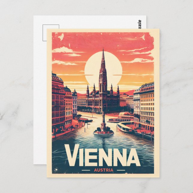 Retro Vienna city austria gifts  Postcard (Front/Back)