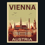 Retro Vienna city Austria skyline gifts  Poster<br><div class="desc">"Vienna skyline"
"Austria travel"
"Vienna cityscape"
"Austrian culture"
"Historic Vienna"
"Stephansplatz"
"Vienna vintage"
"Danube River"
"Vienna architecture"
"Schönbrunn Palace"</div>