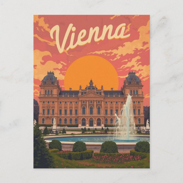 Retro Vienna Travel Postcard (Front)