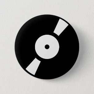 retro vinly record 6 cm round badge