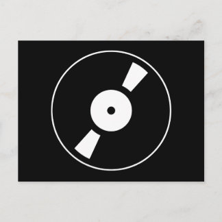 retro vinly record postcard
