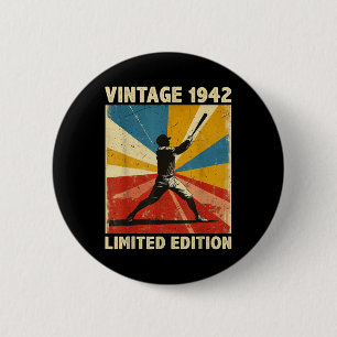 Retro Vintage 1942 Baseball Lover Limited Edition 6 Cm Round Badge