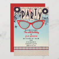 Retro Vintage 1950's Fifties Party Invitations