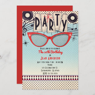 Retro Vintage 1950's Fifties Party Invitations