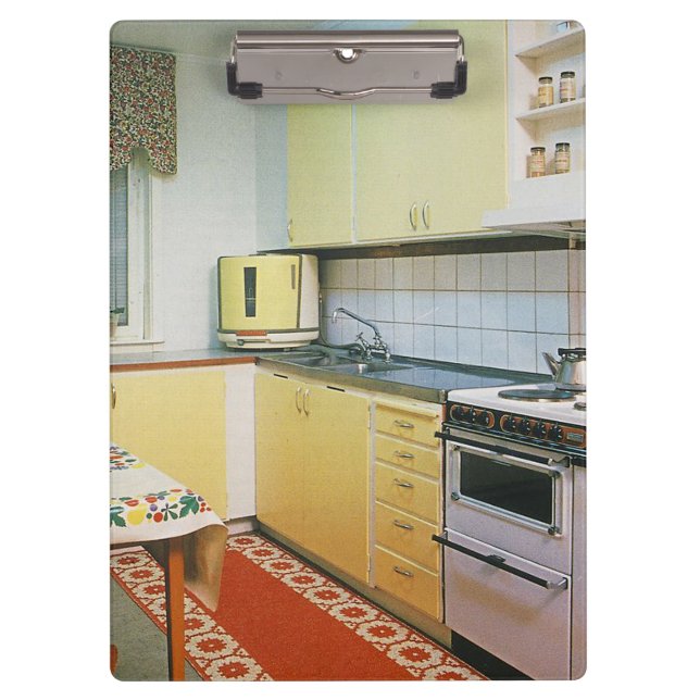 Retro Vintage 1950s Kitchen Scene Clipboard (Front)