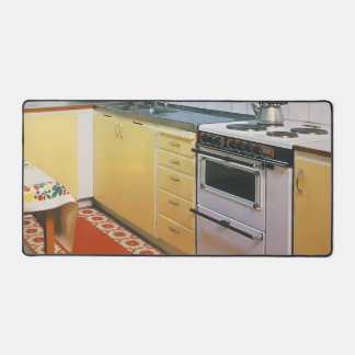Retro Vintage 1950s Kitchen Scene Desk Mat