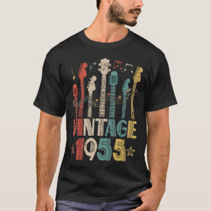 Retro Vintage 1955 Guitar Lover 1955 Birthday Guit T-Shirt