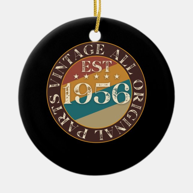 Retro Vintage 1956 Ceramic Ornament (Front)
