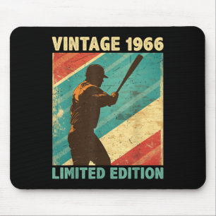 Retro Vintage 1966 Baseball Lover Limited Edition Mouse Pad
