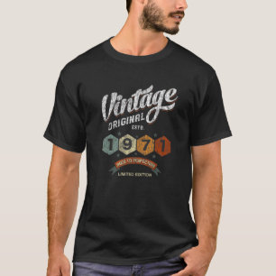 Retro Vintage 1971 Bday Aged Perfection Proud 50Th T-Shirt