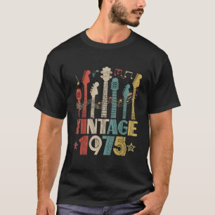 Retro Vintage 1975 Guitar Lover 1975 Birthday T-Shirt
