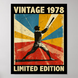 Retro Vintage 1978 Baseball Lover Limited Edition  Poster