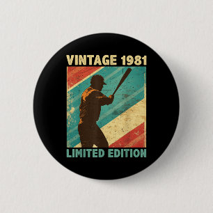 Retro Vintage 1981 Baseball Lover Limited Edition 6 Cm Round Badge