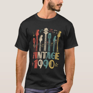 Retro Vintage 1990 Guitar Lover 1990 Birthday Guit T-Shirt