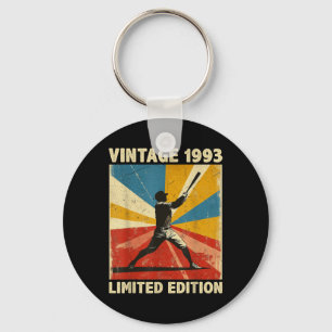 Retro Vintage 1993 Baseball Lover Limited Edition Key Ring