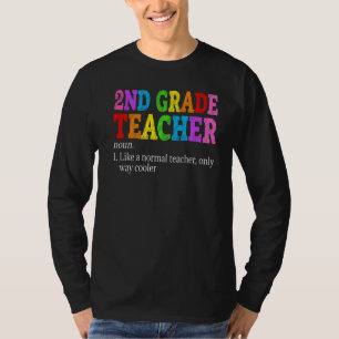 Retro Vintage 2nd Grade Teacher Definition Back To T-Shirt