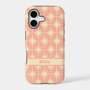 Retro Vintage 50s Atomic Star Pattern Blush Cream