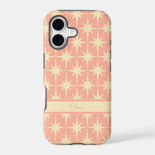 Retro Vintage 50s Atomic Star Pattern Blush Cream