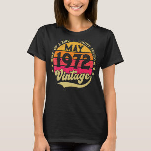 Retro Vintage 50th Birthday Born In May 1972 T-Shirt