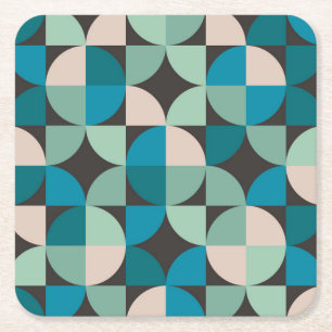 Retro Vintage 60's Pattern Square Paper Coaster
