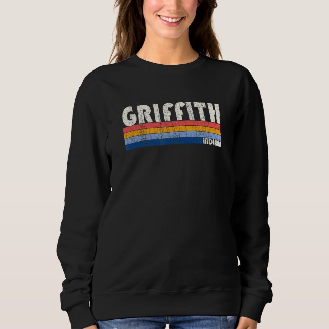 Retro Vintage 70s 80s Style Griffith Indiana Sweatshirt (Front)