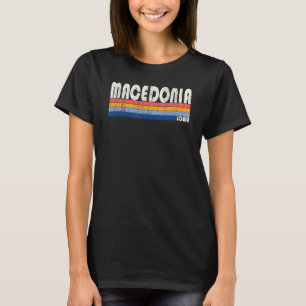 Retro Vintage 70s 80s Style Macedonia Iowa T-Shirt