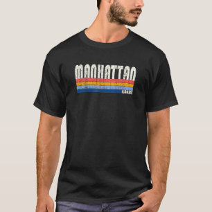 Retro Vintage 70s 80s Style Manhattan Kansas T-Shirt