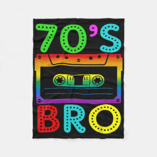 Retro Vintage 70's Bro For Halloween Family Matchi Fleece Blanket