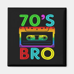 Retro Vintage 70's Bro For Halloween Family Matchi Magnet