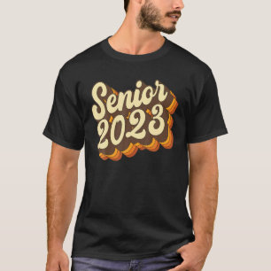 Retro Vintage 70S Groovy Typography Senior 2023 T-Shirt