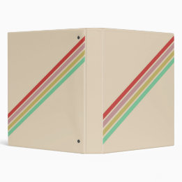 Retro Vintage 70's Stripe 3 Ring Binder