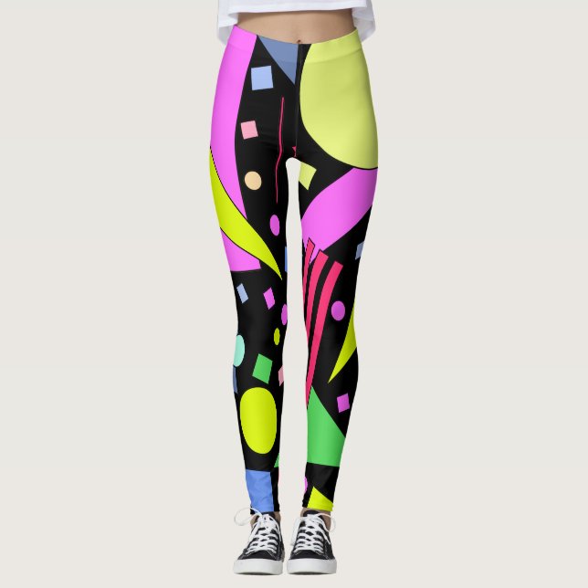 Retro Vintage 80s and 90s Style Leggings (Front)
