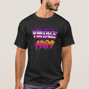 Retro Vintage 80s Born In 1989 33 Year Old 33rd Bi T-Shirt