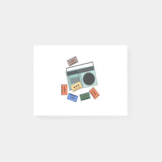 Retro Vintage 80's Music Post-it Notes (Front)