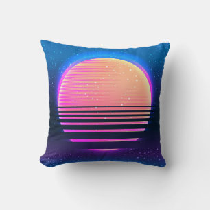 Retro vintage 80s or 90s geometric style abstract cushion