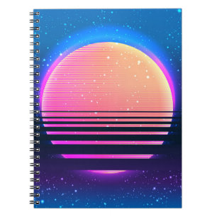 Retro vintage 80s or 90s geometric style abstract  notebook